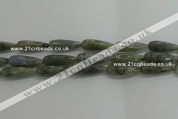 CTR147 15.5 inches 10*30mm faceted teardrop labradorite beads