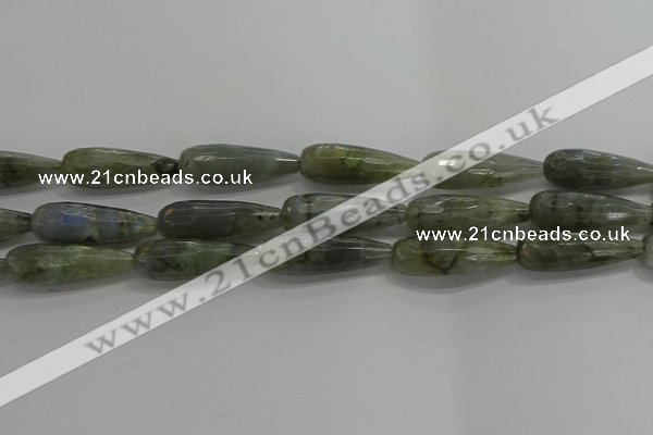 CTR147 15.5 inches 10*30mm faceted teardrop labradorite beads
