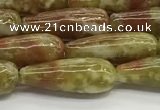 CTR152 15.5 inches 6*16mm teardrop green dragon serpentine jasper beads