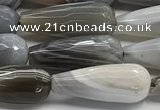 CTR154 15.5 inches 8*20mm faceted teardrop grey Botswana agate beads