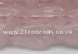 CTR159 15.5 inches 10*20mm faceted teardrop rose quartz beads