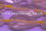 CTR202 15*35mm - 20*42mm faceted teardrop lemon quartz beads