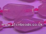 CTR203 16*35mm - 20*45mm faceted teardrop rose quartz beads