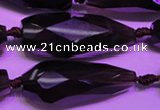 CTR206 15*34mm - 20*42mm faceted teardrop smoky quartz beads