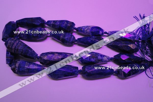 CTR208 16*35mm - 18*43mm faceted teardrop lapis lazuli beads