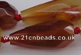 CTR211 15.5 inches 15*25mm - 16*40mm faceted teardrop red agate beads