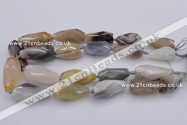 CTR212 15.5 inches 15*25mm - 16*40mm faceted teardrop Botswana agate beads