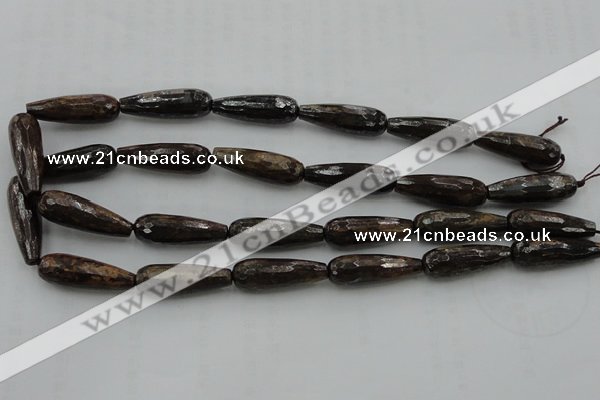 CTR30 15.5 inches 10*30mm faceted teardrop bronzite gemstone beads