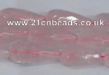 CTR301 15.5 inches 12*25mm faceted teardrop rose quartz beads