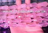 CTR305 15.5 inches 10*25mm faceted teardrop rose quartz beads