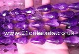 CTR306 15.5 inches 10*25mm faceted teardrop dogtooth amethyst beads