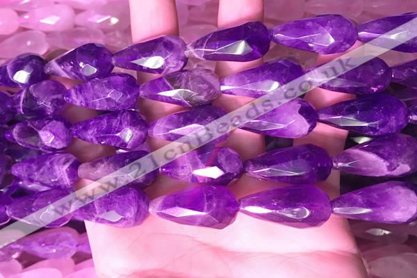 CTR306 15.5 inches 10*25mm faceted teardrop dogtooth amethyst beads