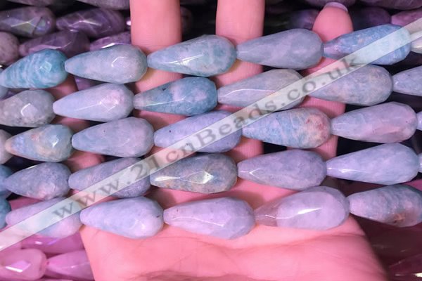 CTR308 15.5 inches 10*25mm faceted teardrop amazonite beads