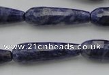 CTR32 15.5 inches 10*30mm faceted teardrop sodalite gemstone beads