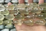 CTR352 15.5 inches 15*25mm faceted teardrop lemon quartz beads