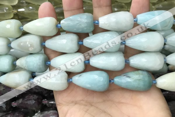 CTR358 15.5 inches 15*25mm faceted teardrop amazonite beads