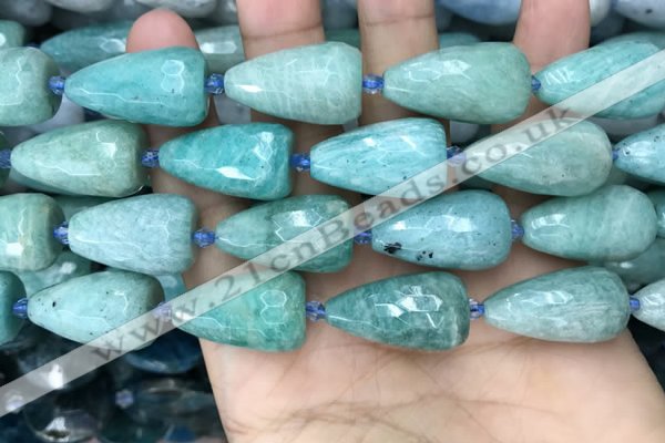 CTR359 15.5 inches 15*25mm faceted teardrop amazonite beads