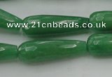 CTR36 15.5 inches 10*30mm faceted teardrop gree aventurine beads