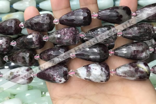 CTR360 15.5 inches 15*25mm faceted teardrop tourmaline beads