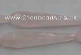 CTR41 15.5 inches 10*40mm faceted teardrop rose quartz beads