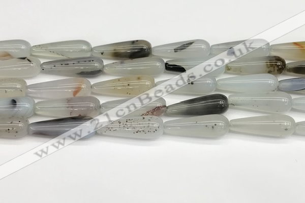 CTR411 15.5 inches 10*30mm teardrop agate beads wholesale