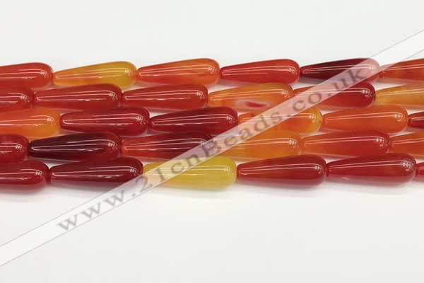 CTR418 15.5 inches 10*30mm teardrop agate beads wholesale