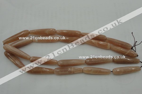 CTR44 15.5 inches 10*40mm faceted teardrop moonstone beads