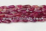 CTR440 15.5 inches 8*20mm faceted teardrop agate beads wholesale