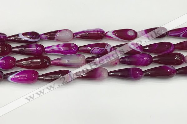 CTR441 15.5 inches 8*20mm faceted teardrop agate beads wholesale