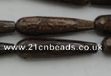 CTR45 15.5 inches 10*40mm faceted teardrop bronzite gemstone beads