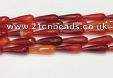 CTR457 15.5 inches 10*30mm faceted teardrop agate beads wholesale