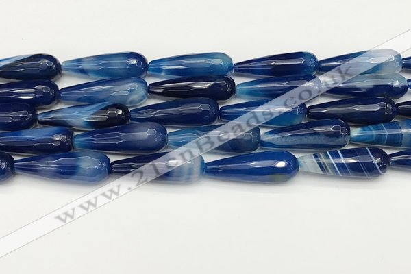 CTR458 15.5 inches 10*30mm faceted teardrop agate beads wholesale