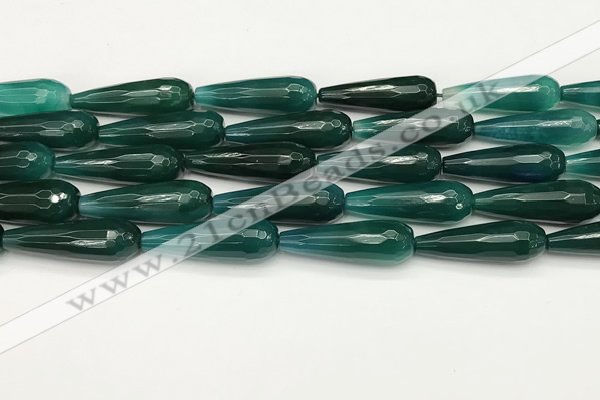 CTR462 15.5 inches 10*30mm faceted teardrop agate beads wholesale