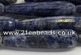 CTR47 15.5 inches 10*40mm faceted teardrop sodalite gemstone beads