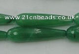 CTR50 15.5 inches 10*40mm faceted teardrop green aventurine beads