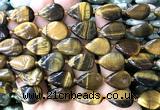 CTR529 15 inches 13*18mm flat teardrop yellow tiger eye beads