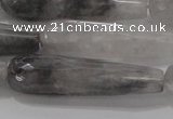 CTR56 15.5 inches 10*40mm faceted teardrop cloudy quartz beads