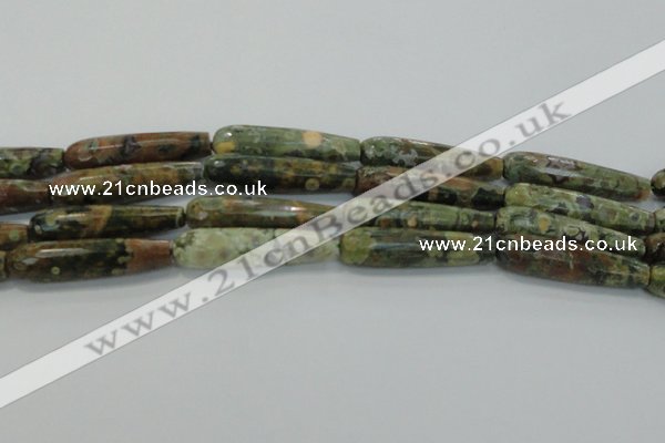 CTR59 15.5 inches 10*40mm faceted teardrop rhyolite gemstone beads