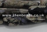 CTR60 15.5 inches 10*40mm faceted teardrop grey opal gemstone beads