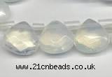 CTR602 Top drilled 10*10mm faceted briolette opalite beads wholesale