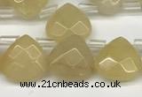 CTR604 Top drilled 10*10mm faceted briolette yellow aventurine beads