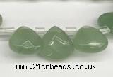 CTR607 Top drilled 10*10mm faceted briolette green aventurine beads