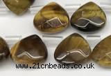 CTR611 Top drilled 10*10mm faceted briolette yellow tiger eye beads