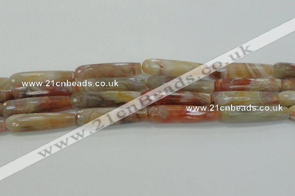 CTR63 15.5 inches 10*40mm faceted teardrop yellow agate beads