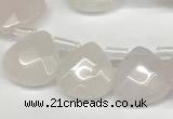 CTR630 Top drilled 13*13mm faceted briolette rose quartz beads