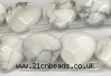 CTR633 Top drilled 13*13mm faceted briolette white howlite beads