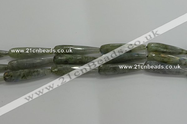 CTR65 15.5 inches 10*40mm faceted teardrop labradorite beads