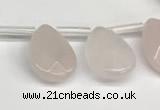 CTR660 Top drilled 10*14mm faceted briolette rose quartz beads