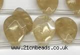 CTR662 Top drilled 10*14mm faceted briolette yellow watermelon beads