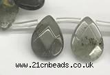 CTR671 Top drilled 10*14mm faceted briolette labradorite beads
